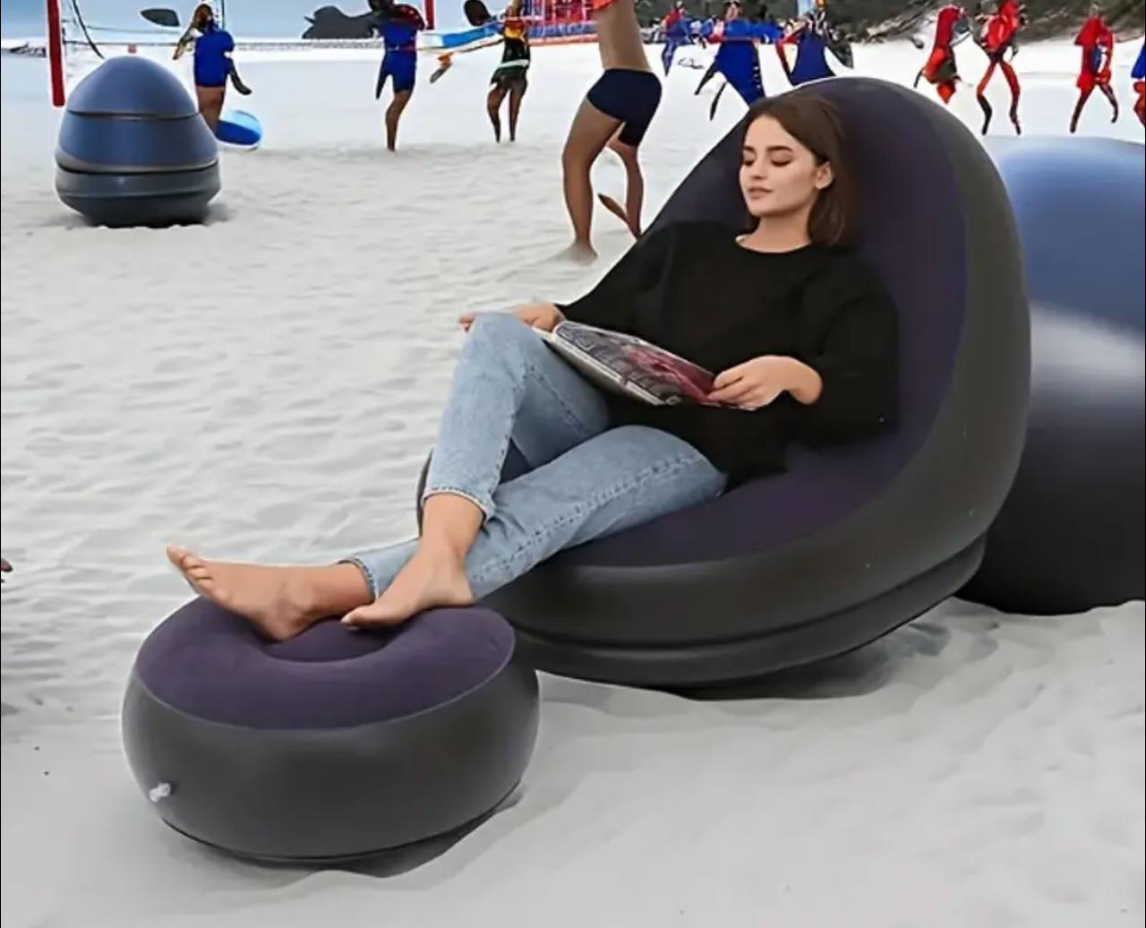 Sofá Inflable con Puff